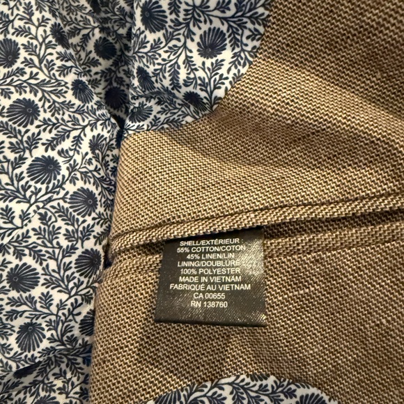 The Stanley RW&CO. Summer Blazer Dinner Suit Jacket Mens Taupe Tan Brown Sz L - Picture 16 of 16